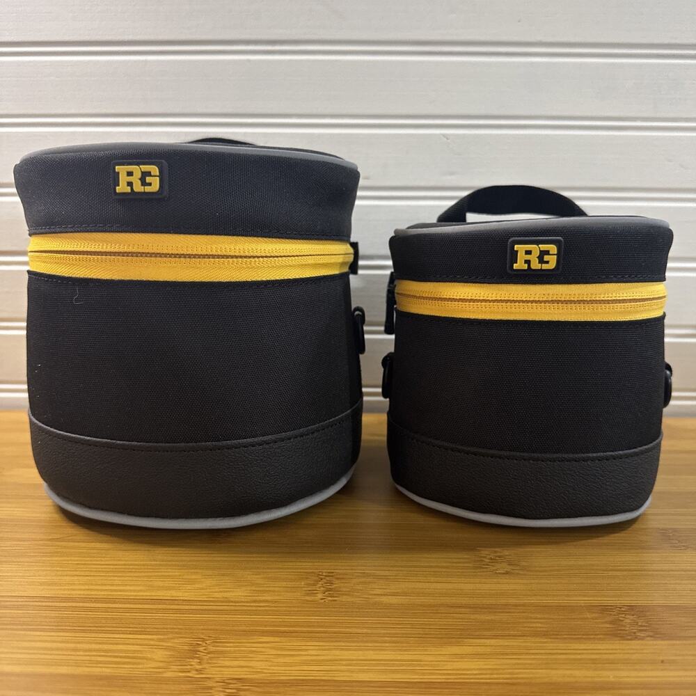 Ruggard Padded Lens Case 2 Pack Black Camera Bag Zipper Protective Pouches Used